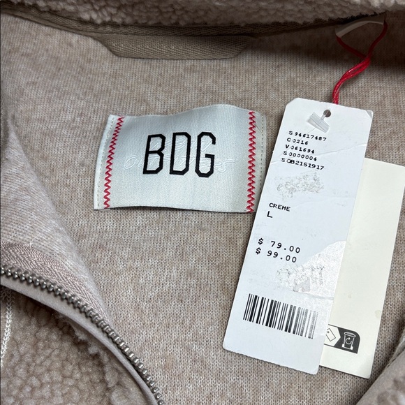 Urban Outfitters BDG Scotty Chainstitch Fleece Half-Zip Mock Neck Size L NWT - Picture 6 of 10